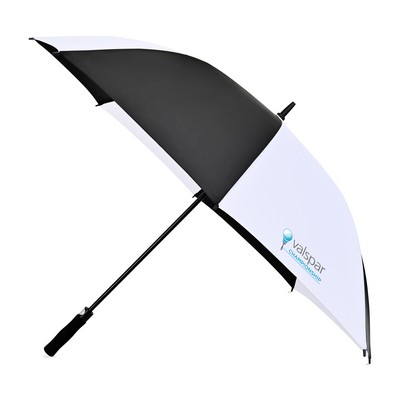 Elements 60" Recycled rPET Auto Open Golf Umbrella - Black-White